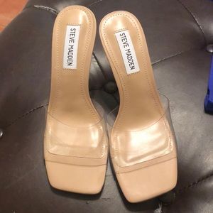 Steve Madden clear 3” heal Sandals